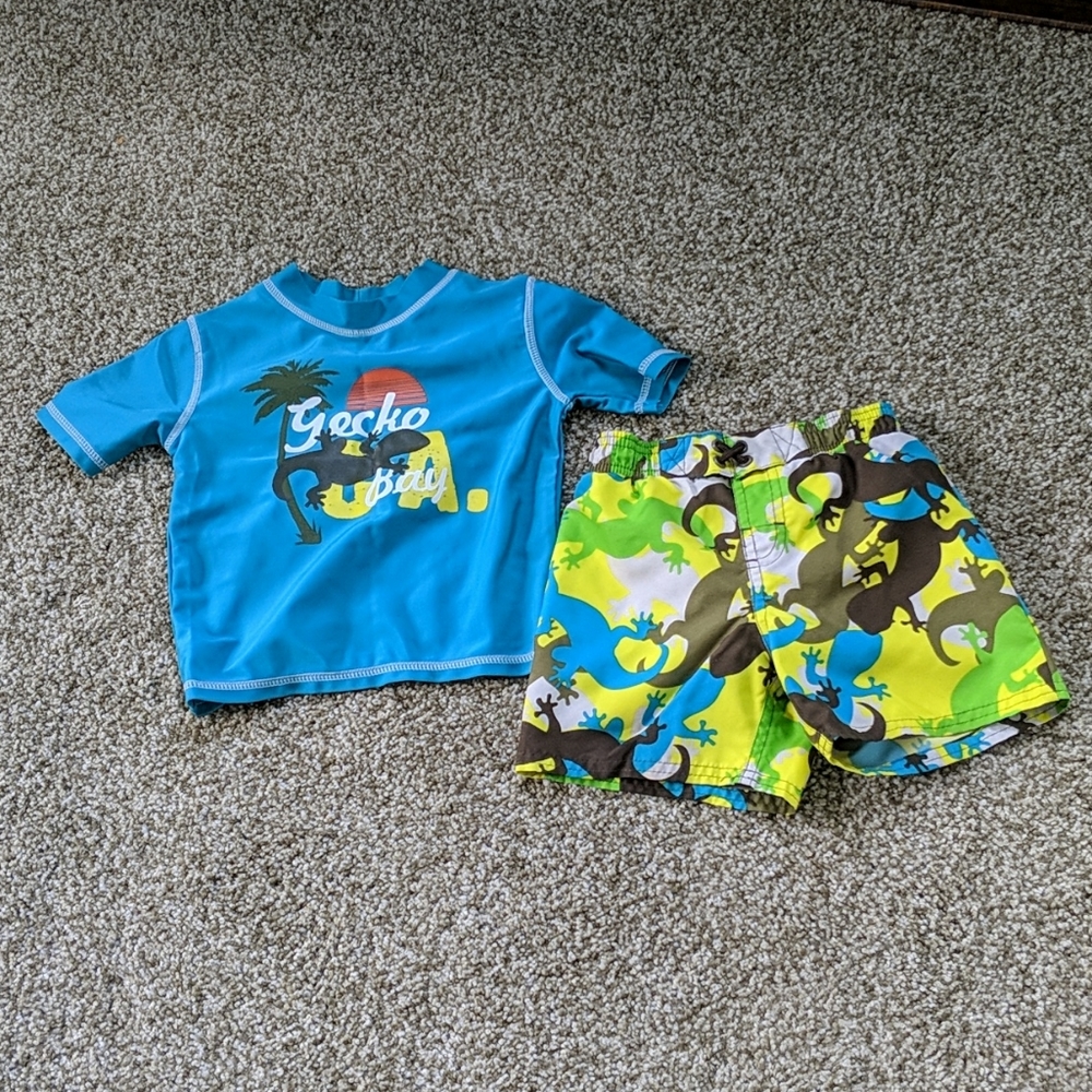 Swim shirt and swim trunks
